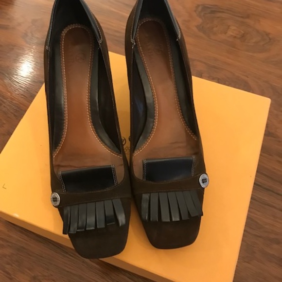 COLE HAAN SUEDE HEELS (Brown) - Picture 1 of 8